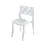 Sedia da esterno Gaeta, Seduta da giardino, Sedia per tavolo da pranzo, Poltrona outdoor, 100 % Made in Italy, 50x51h82 Cm, Bianco