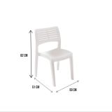 Sedia da esterno Gaeta, Seduta da giardino, Sedia per tavolo da pranzo, Poltrona outdoor, 100 % Made in Italy, 50x51h82 Cm, Bianco
