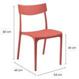 Sedia da esterno impilabile rosso - Lupia