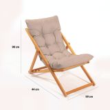 Sedia da esterno Luhman, Seggiola da giardino, Seduta outdoor multiuso, Panchina da giardino, 59x44 h90 cm, Marrone