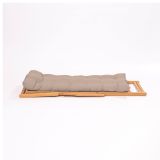 Sedia da esterno Maat, Seggiola da giardino, Seduta outdoor multiuso, Panchina da giardino, 66x48 h110 cm, Marrone