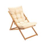 Sedia da Esterno Marrone Bianco Crema Schienale Reclinabile una Sedia, Imbottito - Coghinass