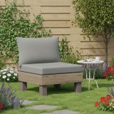 Sedia da Esterno Marrone Noce Grigio una Sedia Imbottito, Modulabile Componibile - Houghton