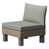 Sedia da Esterno Marrone Noce Grigio una Sedia Imbottito, Modulabile Componibile - Houghton