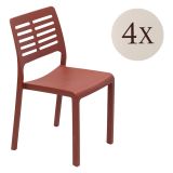 Sedia da Esterno Marrone Terracotta 4 Sedie Impilabile, Peso Supportato 120 kg Made in Italy - Canoe