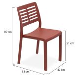 Sedia da Esterno Marrone Terracotta 4 Sedie Impilabile, Peso Supportato 120 kg Made in Italy - Canoe