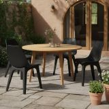 Sedia da Esterno Nero Antracite 4 Sedie Peso Supportato 120 kg, Sfumatura Colore Seduta Antracite Made in Italy - Montivilla