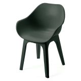 Sedia da Esterno Nero Antracite una Sedia Braccioli, Peso Supportato 120 kg Made in Italy - Wesconnett