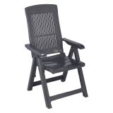 Sedia da Esterno Nero Antracite una Sedia Schienale Reclinabile, Multiposizione Made in Italy - Dozier
