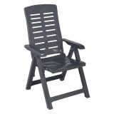 Sedia da Esterno Nero Antracite una Sedia Schienale Reclinabile, Multiposizione Made in Italy - Halsell