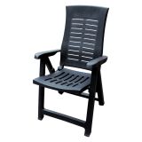 Sedia da Esterno Nero Antracite una Sedia Schienale Reclinabile, Multiposizione Made in Italy - Rhump