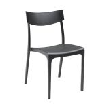 Sedia da esterno Orcus, Seggiola da giardino, Seduta outdoor multiuso, Panchina da giardino, Made in Italy, 54x46 h80 cm, Antracite
