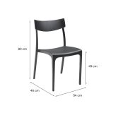 Sedia da esterno Orcus, Seggiola da giardino, Seduta outdoor multiuso, Panchina da giardino, Made in Italy, 54x46 h80 cm, Antracite