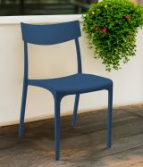 Sedia da esterno Orcus, Seggiola da giardino, Seduta outdoor multiuso, Panchina da giardino, Made in Italy, 54x46 h80 cm, Blu