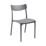 Sedia da esterno Orcus, Seggiola da giardino, Seduta outdoor multiuso, Panchina da giardino, Made in Italy, 54x46 h80 cm, Grigio