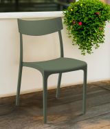 Sedia da esterno Orcus, Seggiola da giardino, Seduta outdoor multiuso, Panchina da giardino, Made in Italy, 54x46 h80 cm, Verde