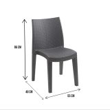 Sedia da esterno Trieste, Seduta da giardino, Sedia per tavolo da pranzo, Poltrona outdoor effetto rattan, 100 % Made in Italy, 48x55h86 cm, Antracite