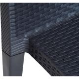 Sedia da esterno Trieste, Seduta da giardino, Sedia per tavolo da pranzo, Poltrona outdoor effetto rattan, 100 % Made in Italy, 48x55h86 cm, Antracite
