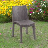 Sedia da esterno Trieste, Seduta da giardino, Sedia per tavolo da pranzo, Poltrona outdoor effetto rattan, 100 % Made in Italy, 48x55h86 cm, Marrone