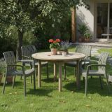 Sedia da Esterno Verde 4 Sedie Impilabile, Braccioli Made in Italy - Rumley