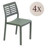Sedia da Esterno Verde 4 Sedie Impilabile, Peso Supportato 120 kg Made in Italy - Canoe