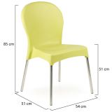 Sedia da Esterno Verde 4 Sedie Impilabile, Peso Supportato 120 kg Made in Italy - Eclectic