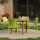 Sedia da Esterno Verde 4 Sedie Impilabile, Peso Supportato 120 kg Made in Italy - Grover