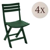 Sedia da Esterno Verde 4 Sedie Pieghevole, Peso Supportato 120 kg Made in Italy - Jennie