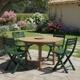 Sedia da Esterno Verde 4 Sedie Pieghevole, Peso Supportato 120 kg Made in Italy - Jennie