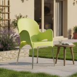 Sedia da Esterno Verde una Sedia Impilabile, Braccioli Made in Italy - Vashti