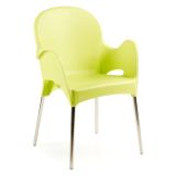 Sedia da Esterno Verde una Sedia Impilabile, Braccioli Made in Italy - Vashti