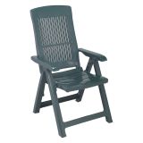 Sedia da Esterno Verde una Sedia Schienale Reclinabile, Multiposizione Made in Italy - Dozier