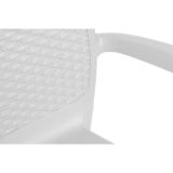 Sedia da esterno Viterbo, Set di 4 sedute da giardino, Sedia per tavolo da pranzo, Poltrona outdoor effetto rattan, 100 % Made in Italy, 54x60h82 cm, Bianco
