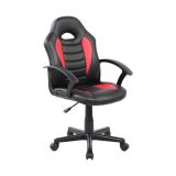 Sedia da gaming girevole con braccioli in ecopelle nera e rossa - Miranda