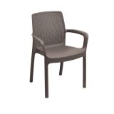 Sedia da giardino elegante impilabile marrone - Asha