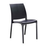 Sedia da giardino impilabile nero - Tambora