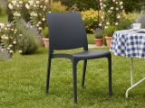 Sedia da giardino impilabile nero - Tambora