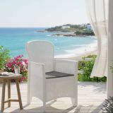 Sedia da giardino in plastica bianco - Amilton