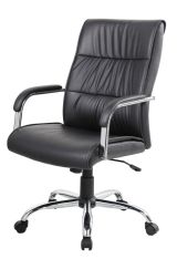 Sedia da ufficio Ballarat, Poltrona direzionale con braccioli, Sedia ergonomica da ufficio, 69x60h105-115 cm, Nero