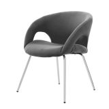 Sedia da ufficio Bathurst, Seduta da attesa con braccioli per ufficio, Seduta ergonomica da attesa, 58x59h72 cm, Grigio
