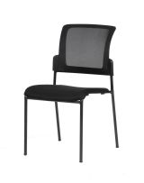 Sedia da ufficio Boulder, Sedia sala da attesa imbottita per ufficio, Seduta ergonomica da attesa, 58x47h87 cm, Nero