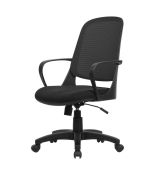 Sedia da ufficio Coffs, Poltrona operativa a rete con braccioli, Seduta ergonomica da ufficio, 61x60h99-108 cm, Nero