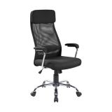 Sedia da ufficio con ruote con braccioli in tessuto nera - Jou