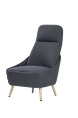 Sedia da ufficio Dunedin, Seduta da attesa per ufficio, Poltrona ergonomica, 77x65h100 cm, Antracite