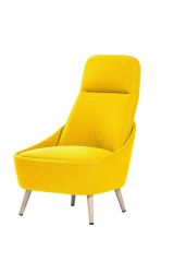 Sedia da ufficio Dunedin, Seduta da attesa per ufficio, Poltrona ergonomica, 77x65h100 cm, Giallo