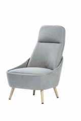 Sedia da ufficio Dunedin, Seduta da attesa per ufficio, Poltrona ergonomica, 77x65h100 cm, Grigio