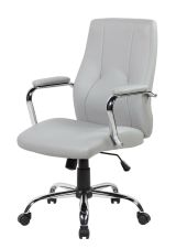 Sedia da ufficio Hobart, Poltrona direzionale con braccioli, Sedia ergonomica da ufficio, 64x58h101-111 cm, Grigio