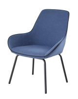 Sedia da ufficio Mackay, Sedute sala da attesa per ufficio, Seduta ergonomica da attesa, 66x59h90 cm, Blu