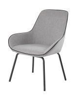 Sedia da ufficio Mackay, Sedute sala da attesa per ufficio, Seduta ergonomica da attesa, 66x59h90 cm, Grigio