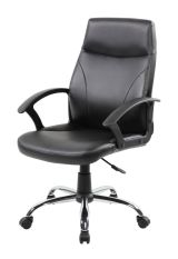 Sedia da ufficio Macquarie, Poltrona direzionale con braccioli, Sedia ergonomica da ufficio, Nero, 60x59h100-110 cm